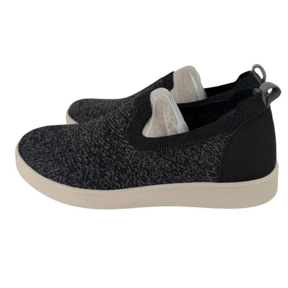 Vionic Elda Womens 9 Black Marled Knit Slip On Orthotic‎ Walking Sneakers